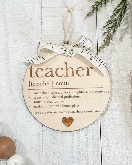 Laser Engraved Teacher Ornament 
