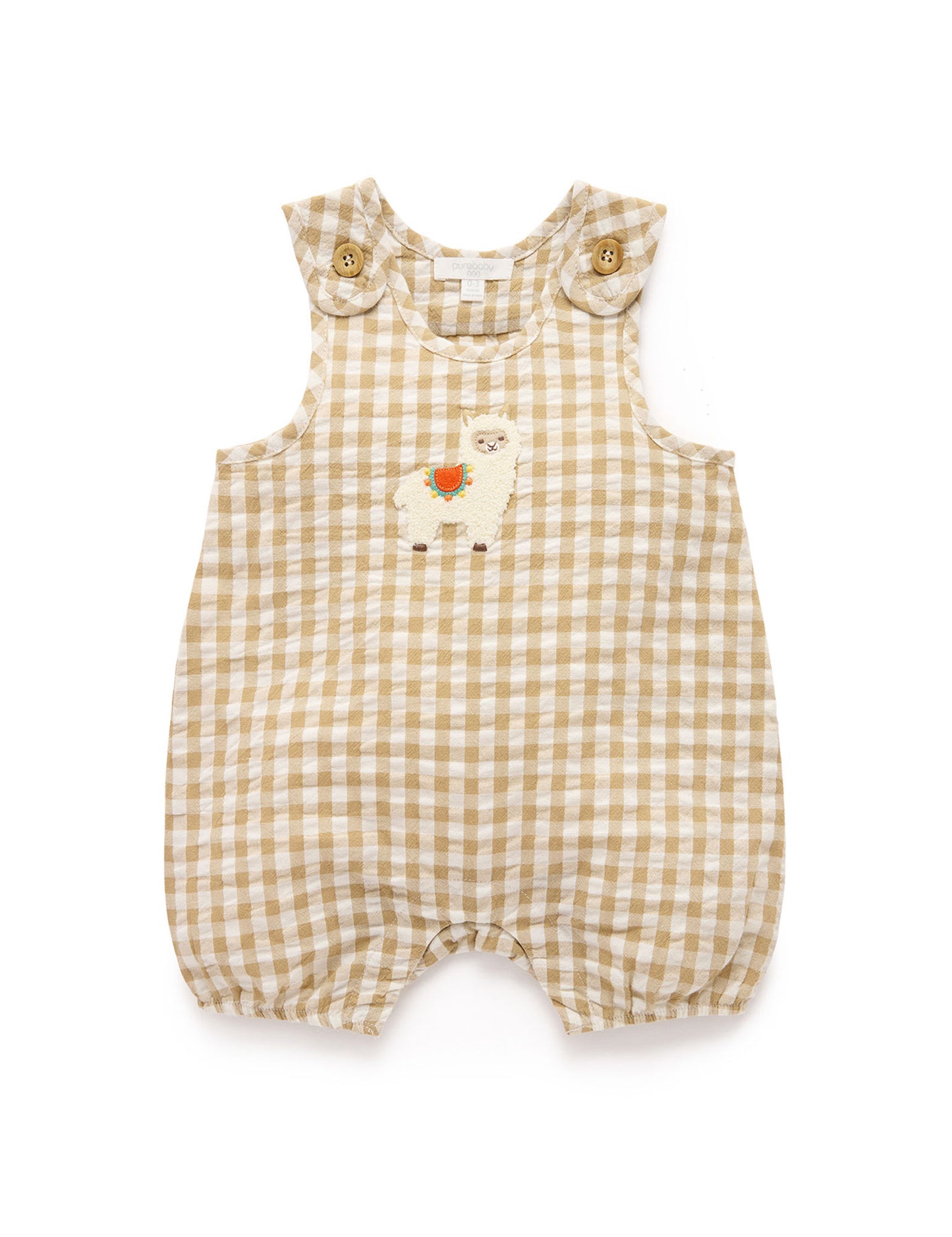 Llama Gingham Romper