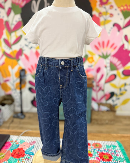 Elaina Printed Jeans | Denim Hearts