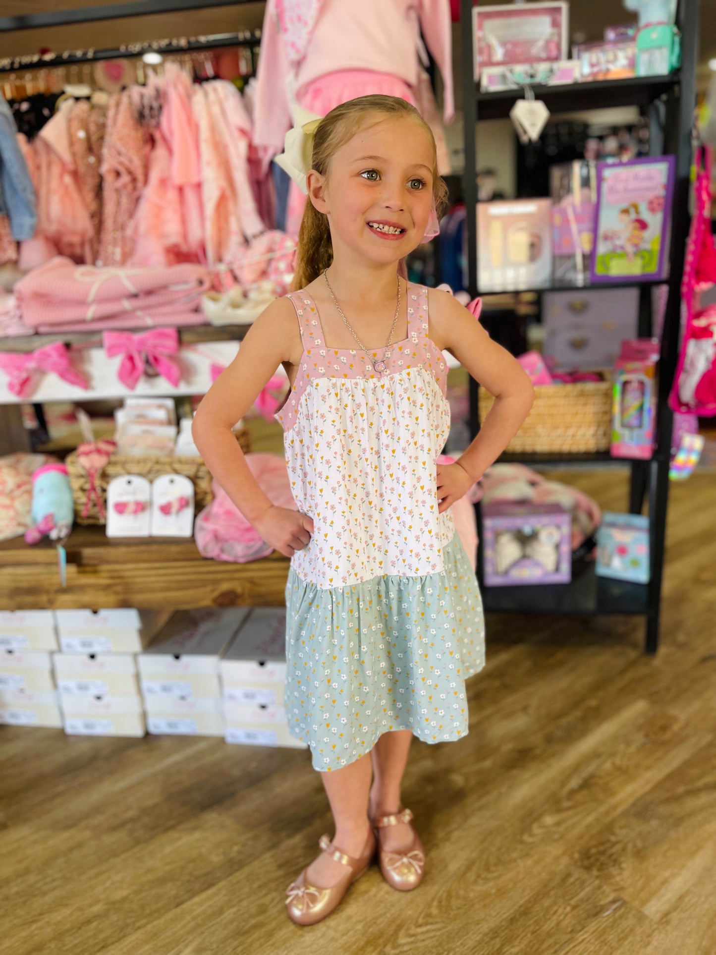 Wide Strap Dress | Multi Daisy