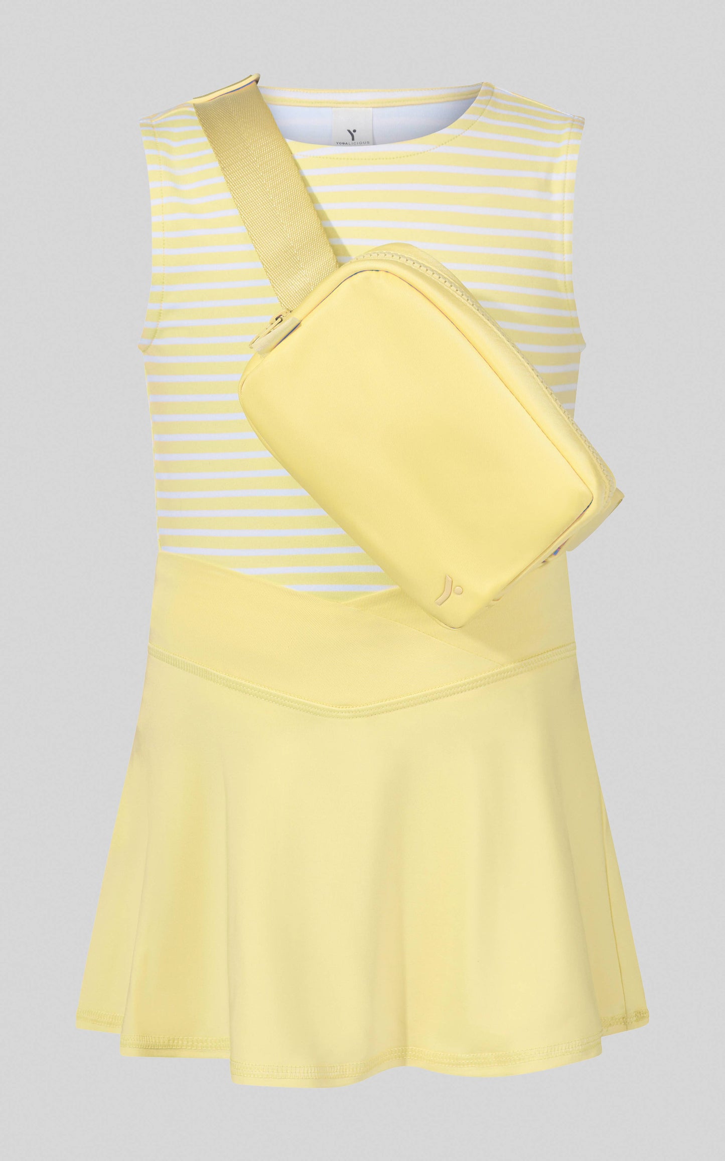 Activewear Tank + Crossover Skort + Belt Bag | Butter Yellow