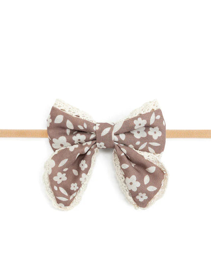 Mocha Floral Lace Bow