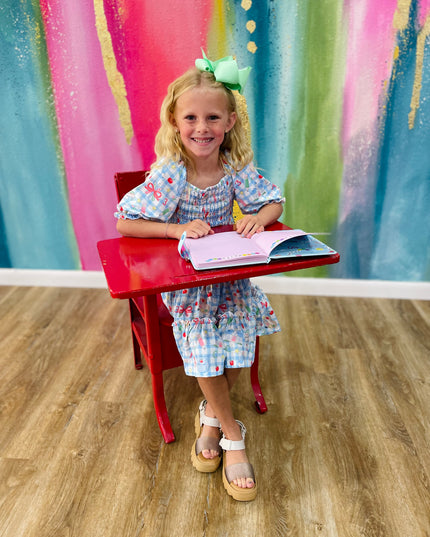 Honor Roll Smocked Ruffle Dress