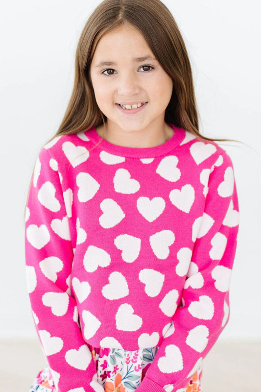 Neon Pink Hearts Sweater