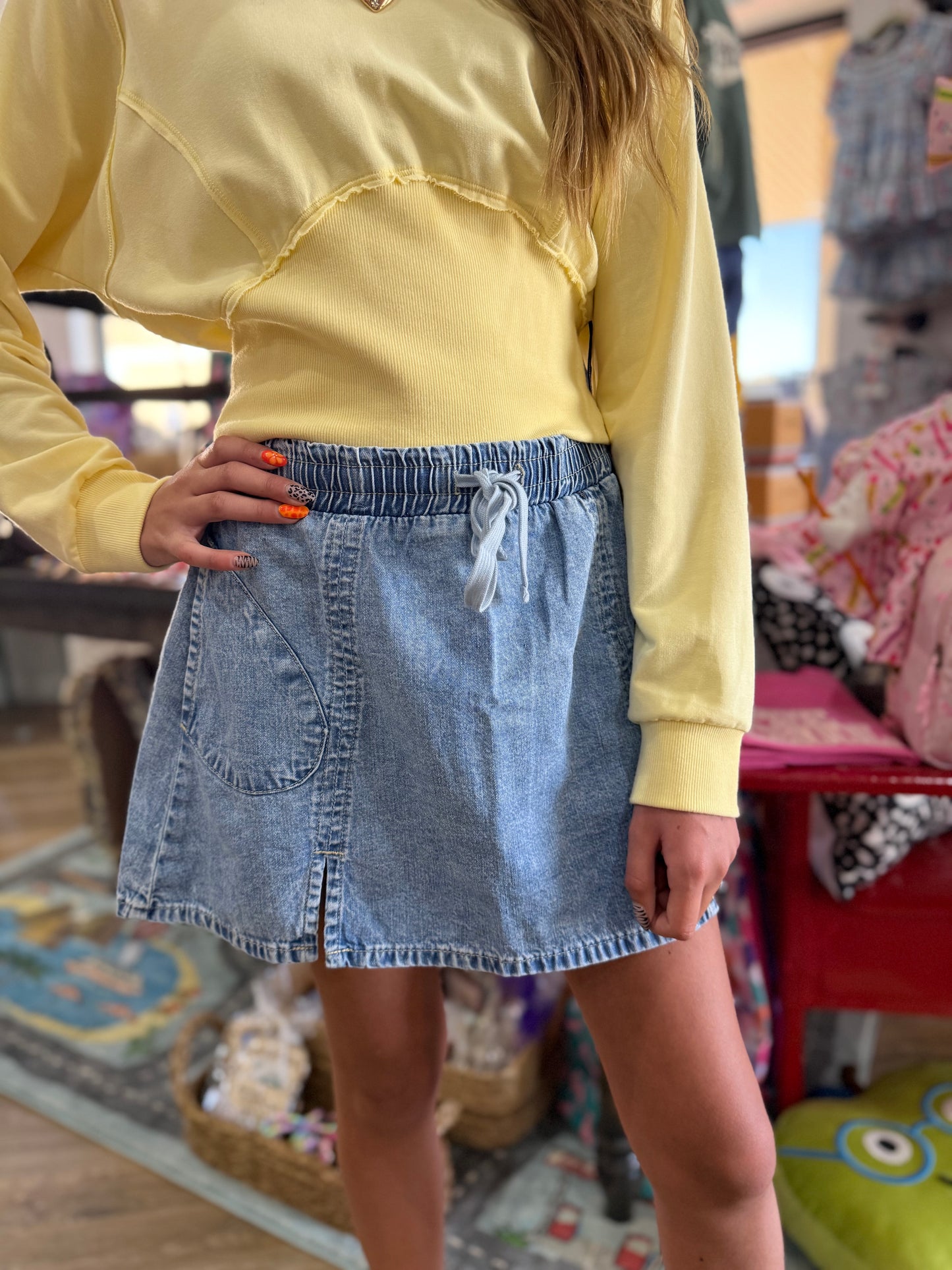 Skater Skort | Light Indigo