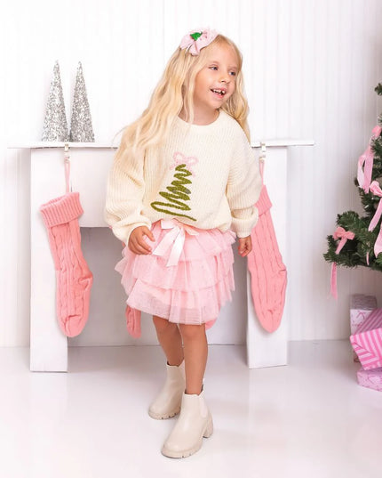 Coquette Christmas Tree Knit Sweater