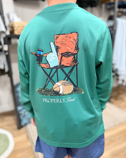 Boys Performance LS Tee | Sidelines Teal