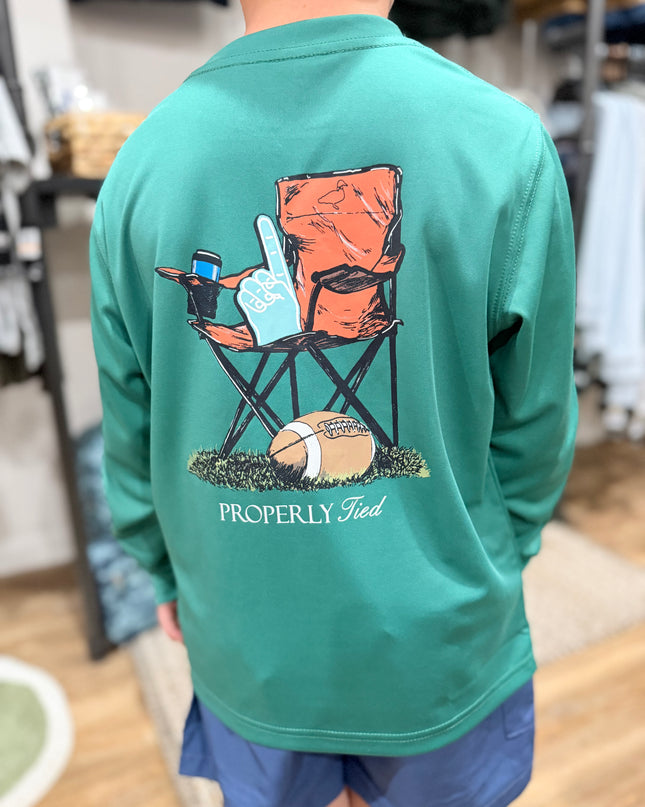 Boys Performance LS Tee | Sidelines Teal