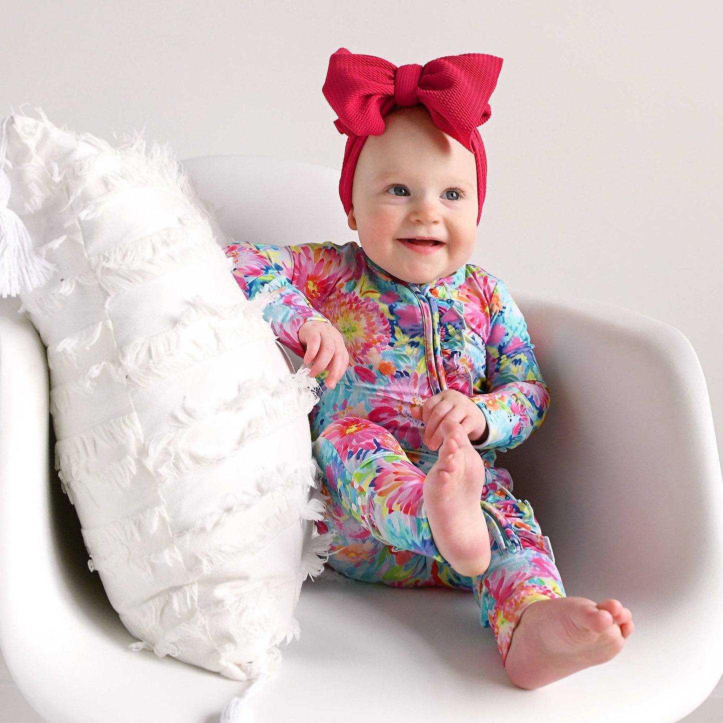 Bianca Ruffle ZIP Bamboo Floral Sleepies