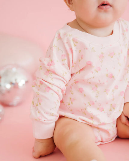 Pink Rose Long Sleeve Romper
