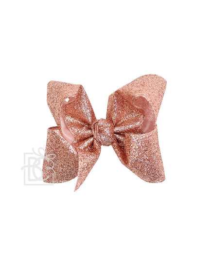 GLITTER METALLIC BOW ON CLIP: 6.5" Jumbo - 2.5" Ribbon on Lg. Alligator Clip / ROYAL BLUE