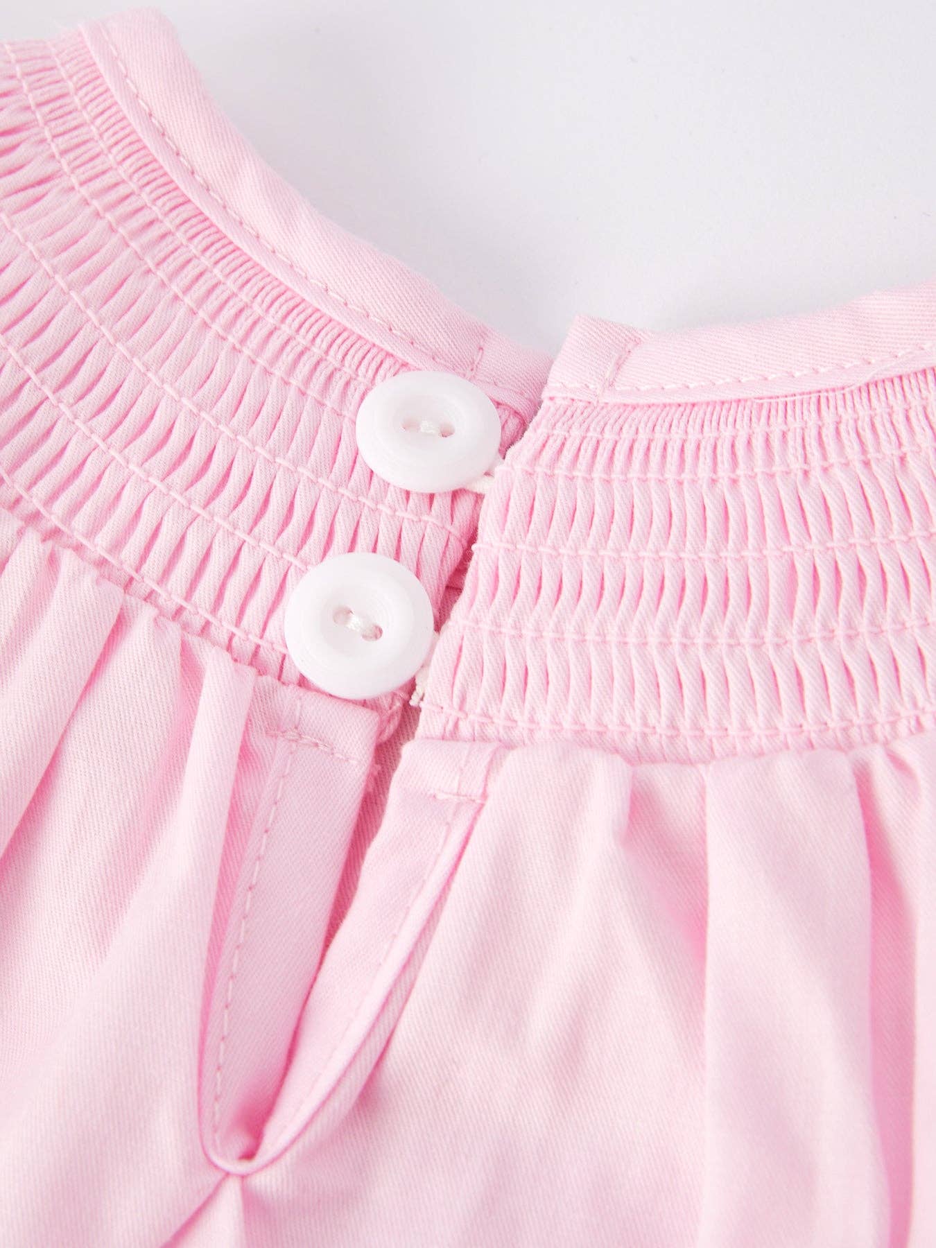 Pink Smocking Embroidery Long Sleeve Girls Romper: 12M