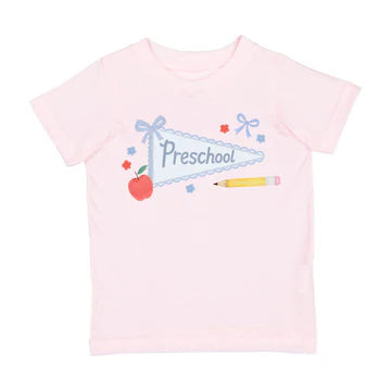 Preschool Bow Pennant Tee | Pink