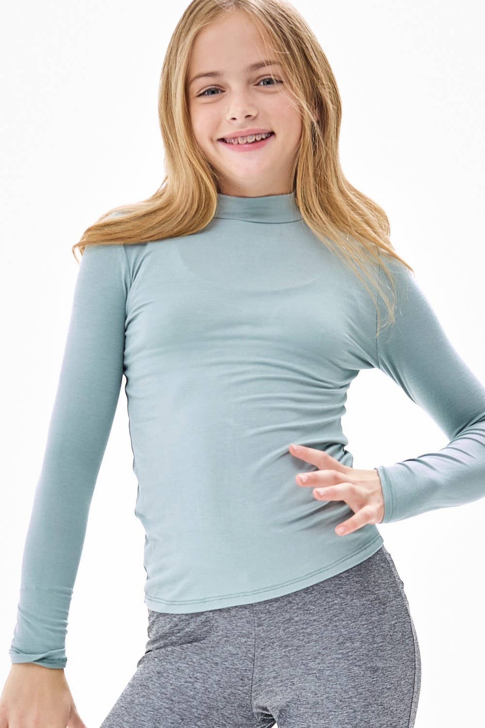 Mock Neck Long Sleeve Modal Knit Top | Red