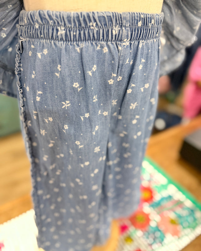 Mila Ruffle Pants/ Ruffle Top Set | Denim