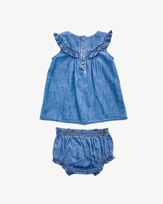 Melody Embroidered Denim Dress