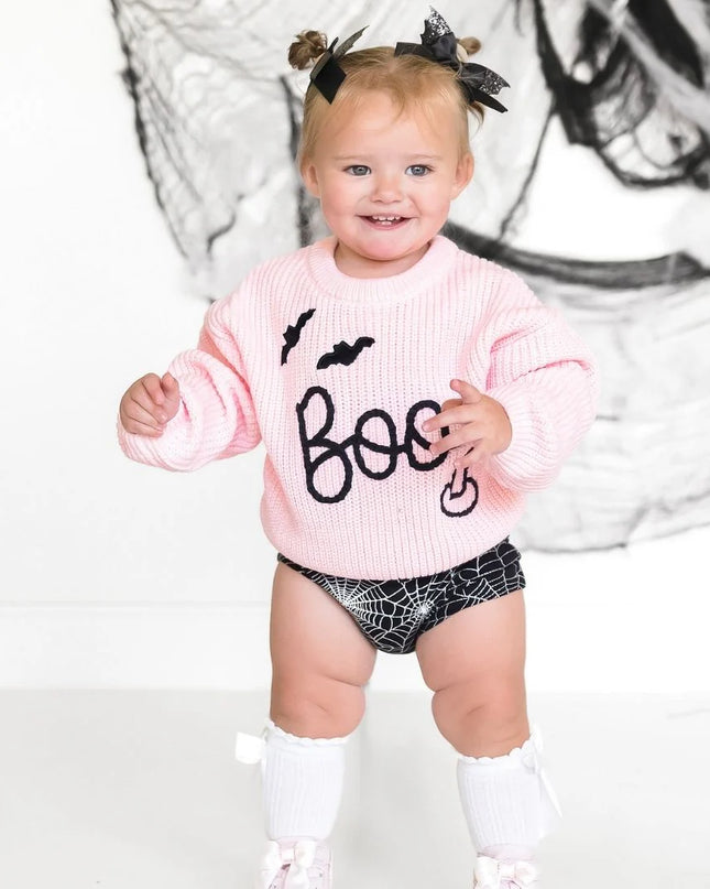 Boo Bat Halloween Knit Sweater