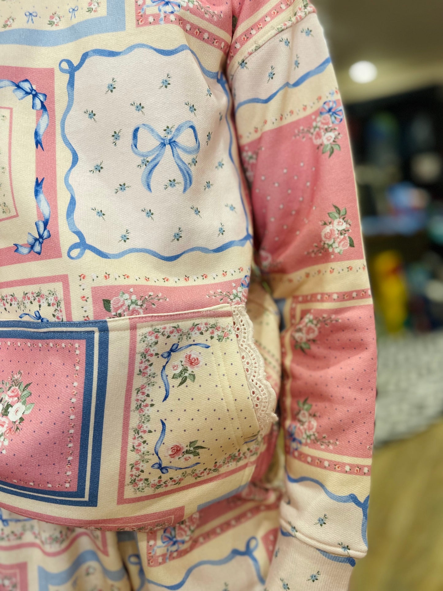 Floral Patchwork Print Hoodie
