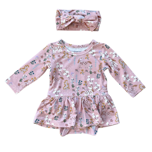 Unicorn Dress Bodysuit + Bow