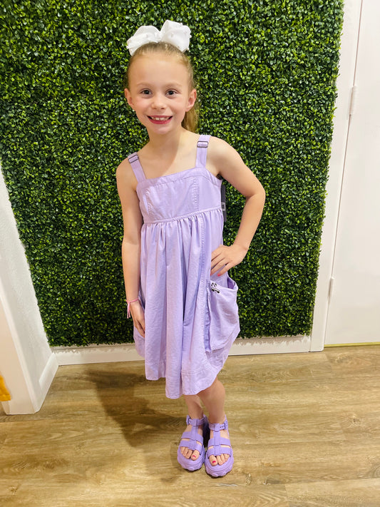 Cargo Strap Dress | Lilac