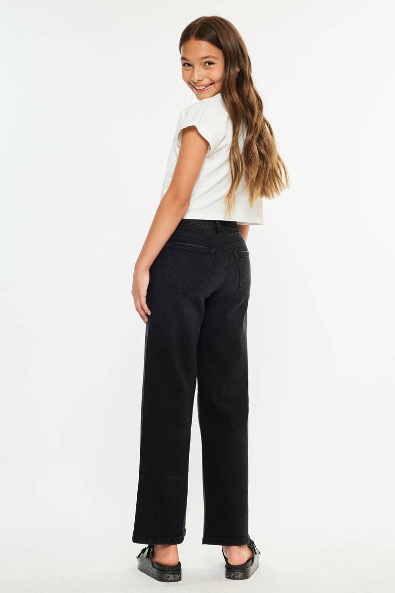 KanCan High Rise Wide Leg Black Denim Jeans