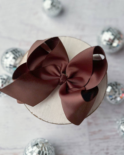 Oversize Bow 5.5" Grosgrain Hair Bow - Large: Chocolate