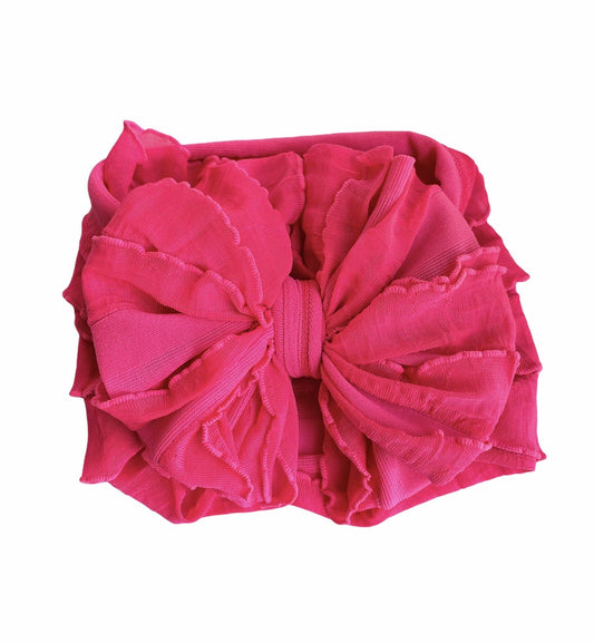 Neon Pink Ruffled Headband
