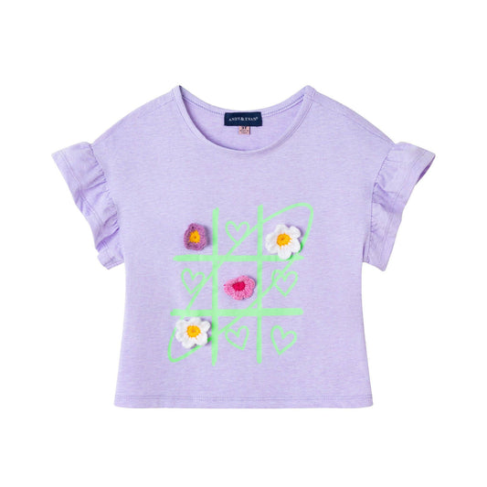 Crochet Tic Tac Toe Ruffle Tee