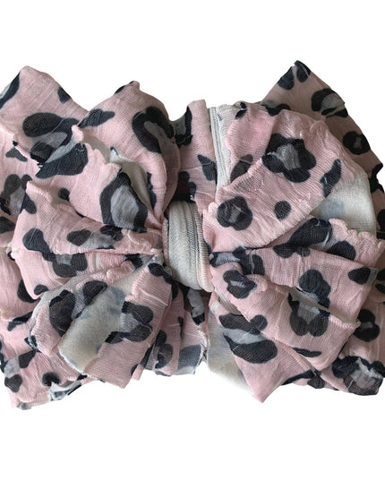 Leopard Pink Ruffled Headband
