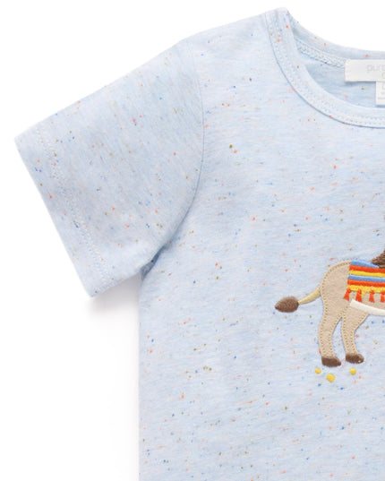 Donkey Linen Blend Short and Tee Set | Blue