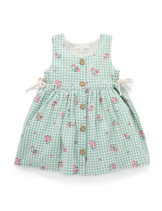 Gingham Floral Dress | Green