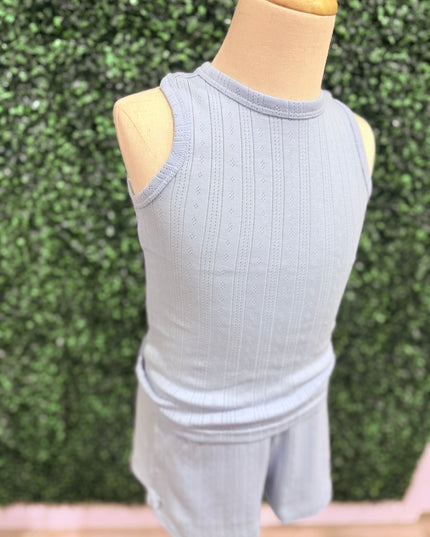 Tank Top & Side Bow Lounge Set | Clear Sky