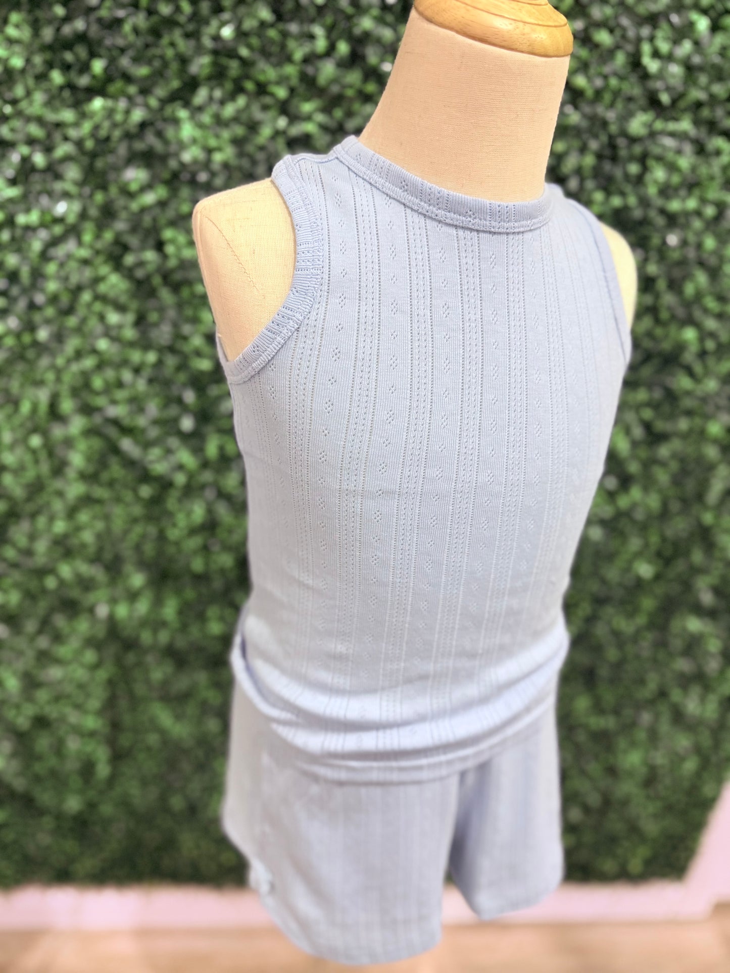 Tank Top & Side Bow Lounge Set | Clear Sky