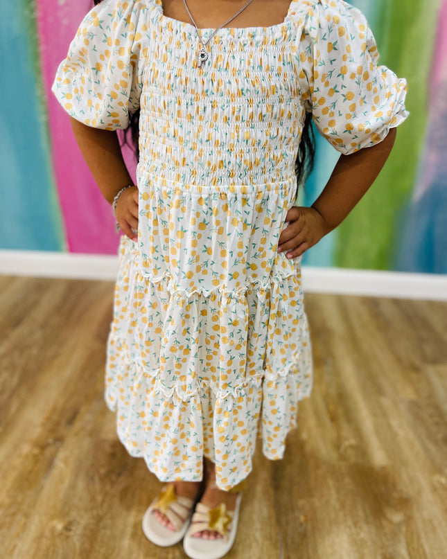 Marvelous Marigolds Smocked Ruffle Dress