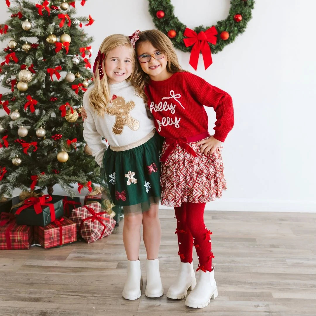 Gingerbread Sequin Patch Christmas Sweatshirt