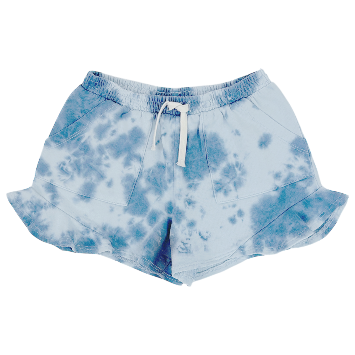 Ruffled Tie Dye Shorts | Blue