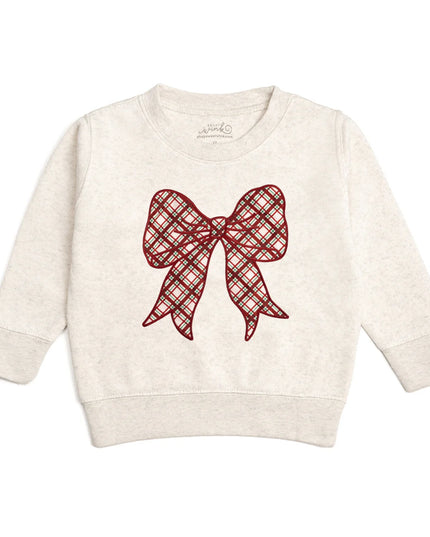 Christmas Plaid Bow Patch Sweatshirt