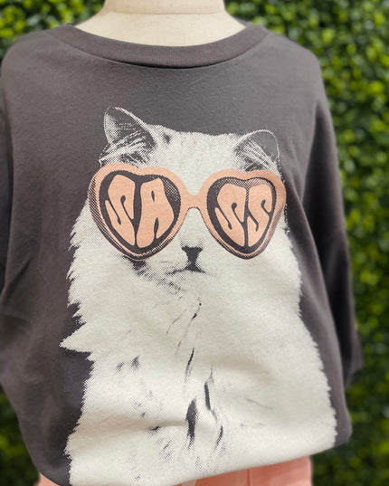 Sass Cat Tee | Black