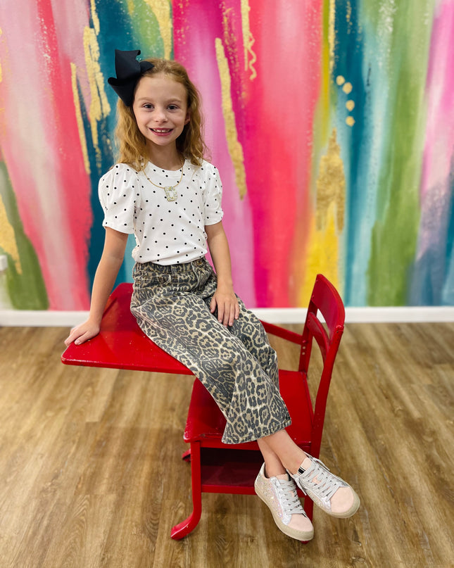 Leopard Relaxed Fit Cropped Denim