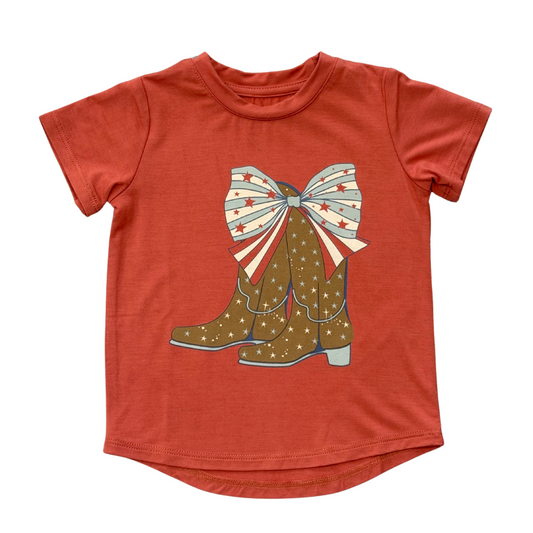 Cowgirl Boots Short Sleeve Tee | Rustic Red