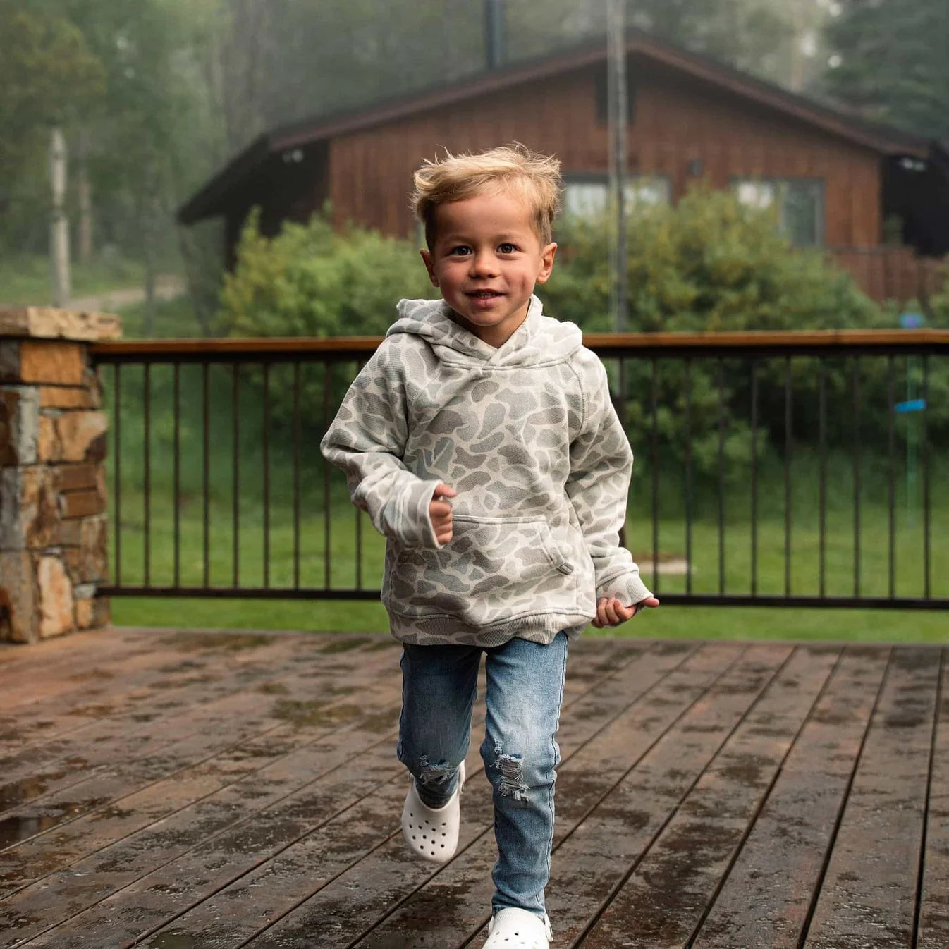 Youth Vintage Washed Hoodie | Classic Deer Camo