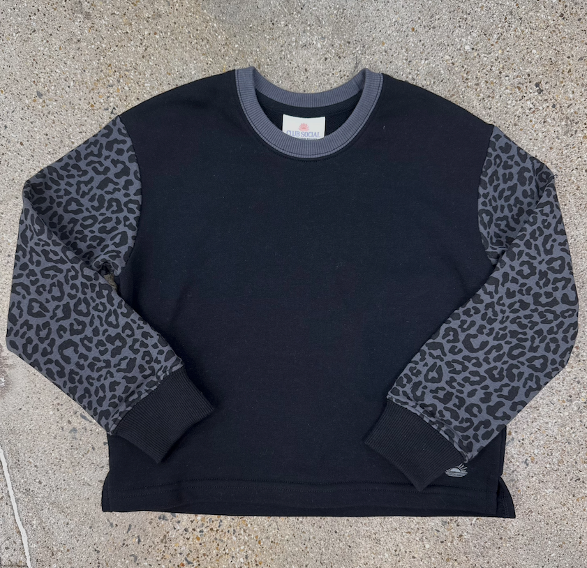 Day Off Crewneck | Midnight Cheetah