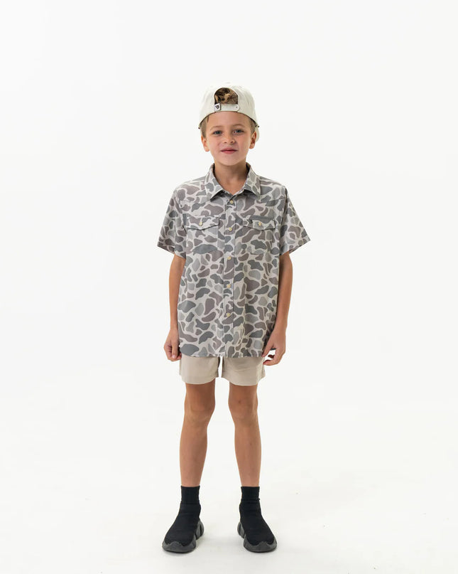 Youth Performance Button Up | Classic Deer Camo
