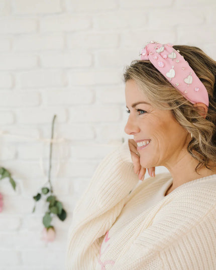 Adult Pink Valentine’s Gemstone Headband