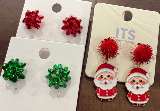 Christmas Bow Earrings