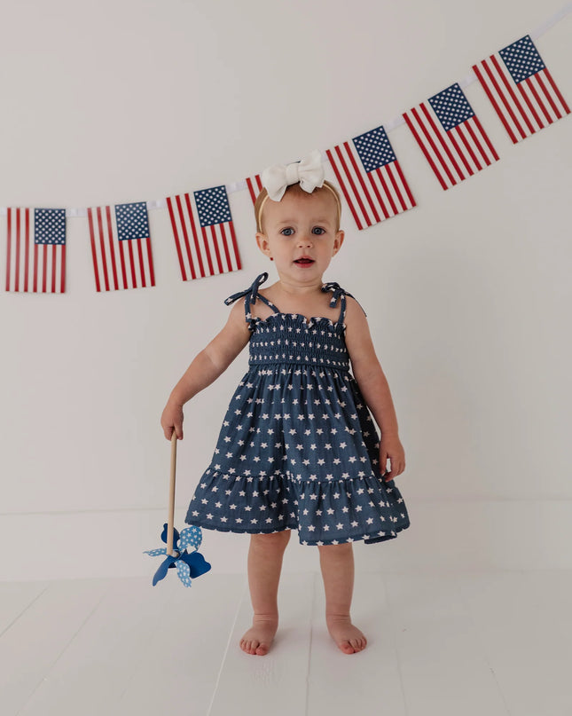 Smocked Shoulder Tie Dress | American Stars
