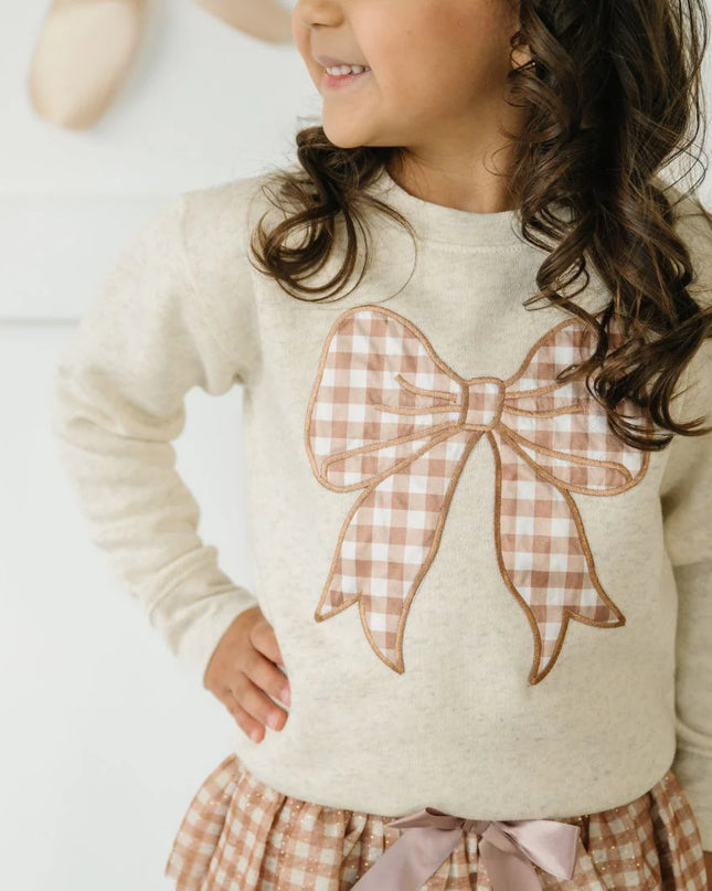 Gingham Bow Patch Sweatshirt