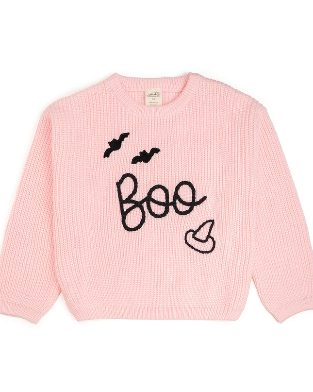 Boo Bat Halloween Knit Sweater