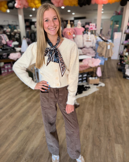 Corduroy Wide Leg Trouser | Chocolate Lava