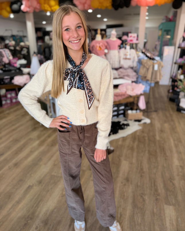 Corduroy Wide Leg Trouser | Chocolate Lava